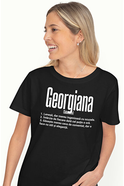 StoryGift Romania Tricou Femei Cu Numele Georgiana, si Mesaj Amuzant, Lenesa,...