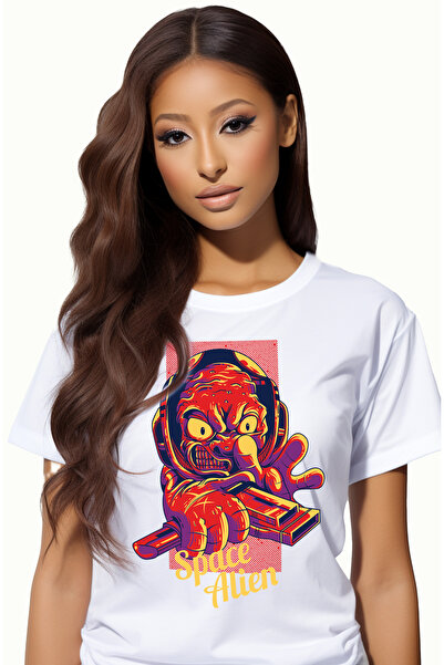 StoryGift Romania Tricou Femei Cu Astronaut Urat Rosu, Text In Engleza Space ...