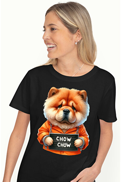 StoryGift Romania Tricou Femei cu un catel Chow Chow, ilustratie, catuse, la ...
