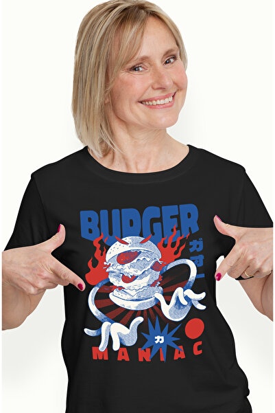 StoryGift Romania Tricou Femei Cu Mesaj In Engleza Burger Maniac, Fast Food, ...