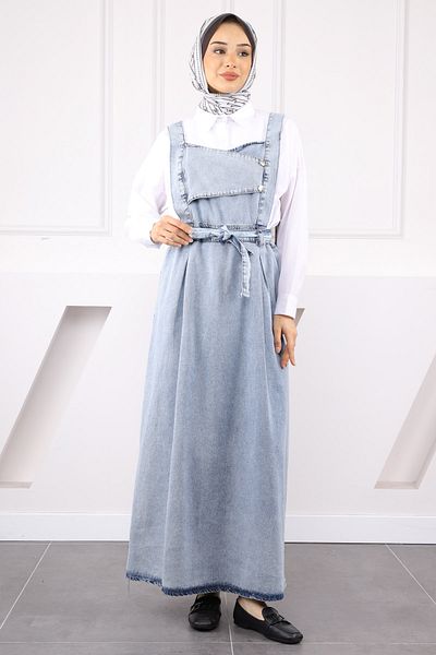 İmajButik Blue Waist Belted Gilet
