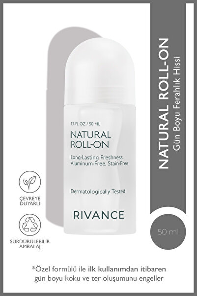 Rivance %100 Doğal Roll-On Deodorant Ter Kokusu Önleyici Bitkisel İçerikli Alüminyum İçermez 50 ml