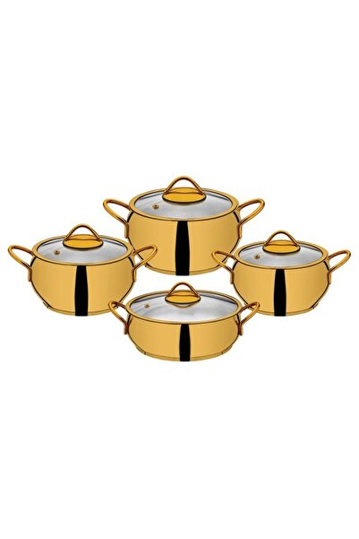 ÖZLİFE Anka 8 Prc Cookware Set Gold Titanium