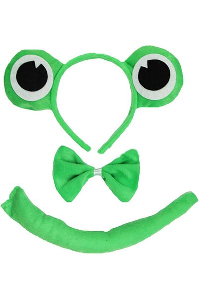 zola Costum pentru copii, model broasca, din 3 piese, verde, marime universala