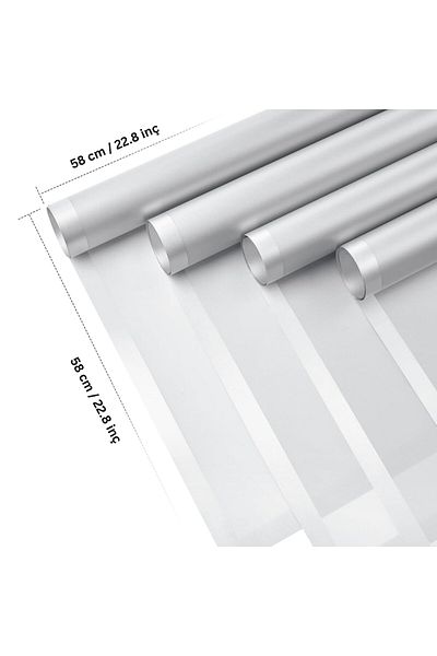 roco paper Silver Floral Wrapping Paper with Silver Edge Pack of 5, Waterproof Matte Transparent Bouquet Wrapping Paper, 58X58 cm