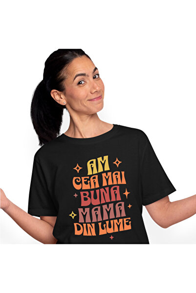 StoryGift Romania Tricou Femei cu Design Colorat Stele Colotrate, Iubire apre...