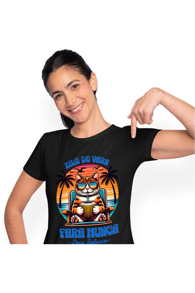 StoryGift Romania Tricou Femei cu Pisica Portocalie Cu ochelarii De Soare Pe ...