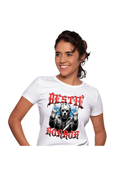 StoryGift Romania Tricou Femei cu Barbat Cu masca Infricosator Si Cutit,Horro...