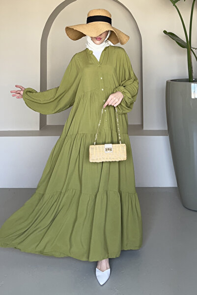 SaklıButik Φόρεμα Nurane Bohemian με μισό κουμπί