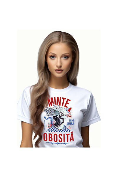 StoryGift Romania Tricou Femei cu Statuie Stil Grecesc, Tabla De Sah Albastra...