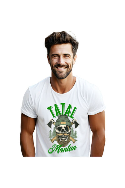 StoryGift Romania Tricou Barbati cu Craniu Uman mort Cu Barba Si Mustata, cac...