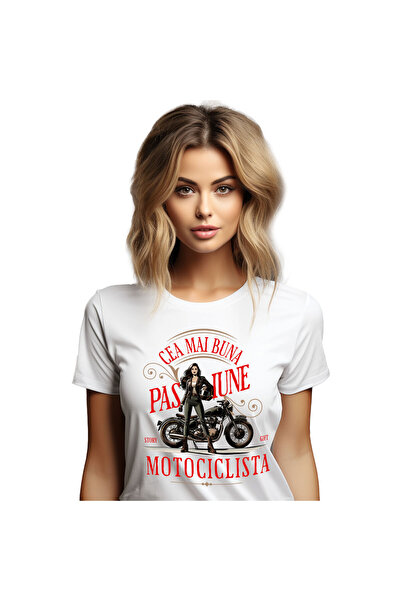 StoryGift Romania Tricou Femei cu Femeie Atragatoare Cu Casca De Motor Motoci...