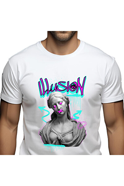 StoryGift Romania Tricou Barbati cu Statuie Greceasca Stil Graffiti Urban Ill...