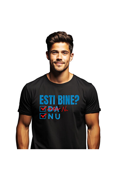 StoryGift Romania Tricou Barbati cu Intrebare Cu Raspunsuri Multiple Haios De...