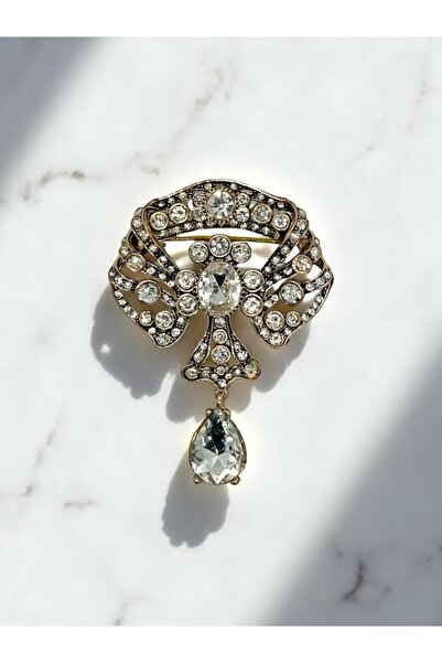 FUYA JEWELLERY Sallantılı Taş Detaylı Küçük Boy Broş