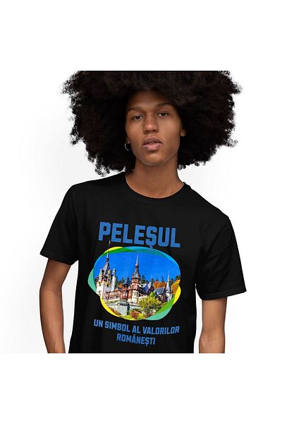StoryGift Romania Tricou Barbati cu Iubitorii De Calatorii Internationale Atractie Turistica Caste,Black_XL