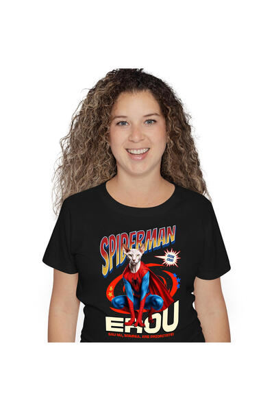 StoryGift Romania Tricou Femei cu Sphynx Pisica In Costum de SpiderMan cu Pel...