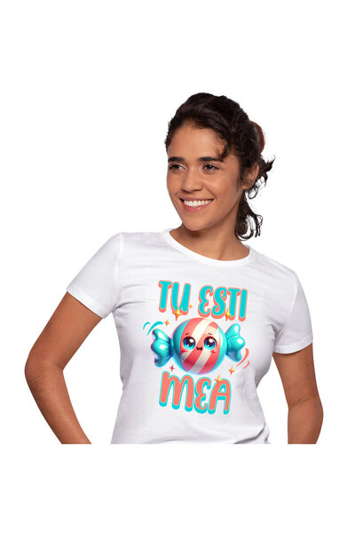 StoryGift Romania Tricou Femei cu Bomboana Rotuuda Colorata vesela, Dulciuri,...