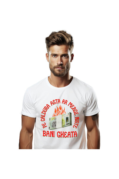 StoryGift Romania Tricou Barbati cu Teanc de Bancnote 500 Lei bani Zburatori ...