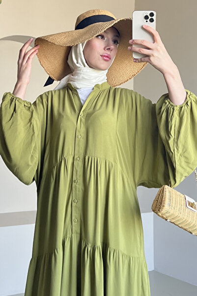 SaklıButik Φόρεμα Nurane Bohemian με μισό κουμπί