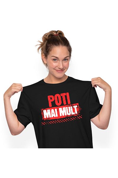 StoryGift Romania Tricou Femei cu Mesaj Inspirational Stil Graffiti Stradal Copii Poti Mai Mult Pu,Black_XL