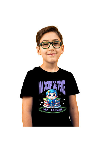 StoryGift Romania Tricou Copii cu Animatie Baiat Par Albastru Cu Teancuri De ...