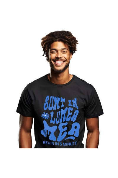 StoryGift Romania Tricou Barbati cu Mesaj In Limba Romana Iluzie Optiva floar...