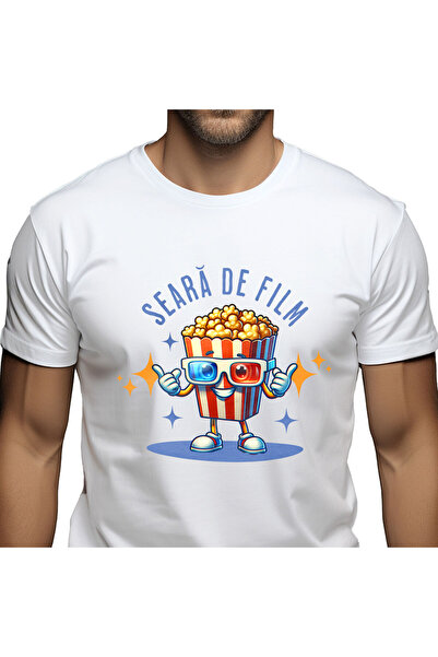 StoryGift Romania Tricou Barbati cu Cutie De Popcorn Cu Ochelari 3D Film Sear...