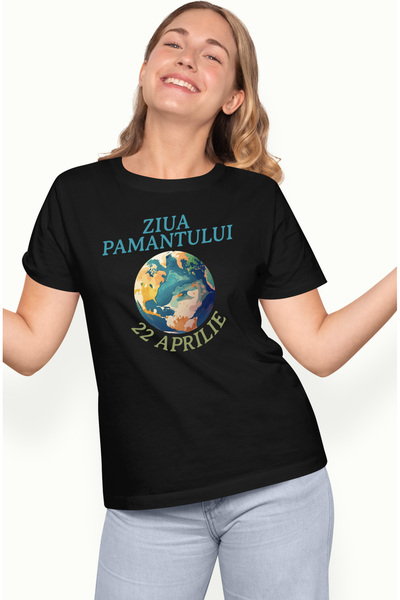 StoryGift Romania Tricou Femei ziua pamantului 22 aprilie Terra planeta cu im...
