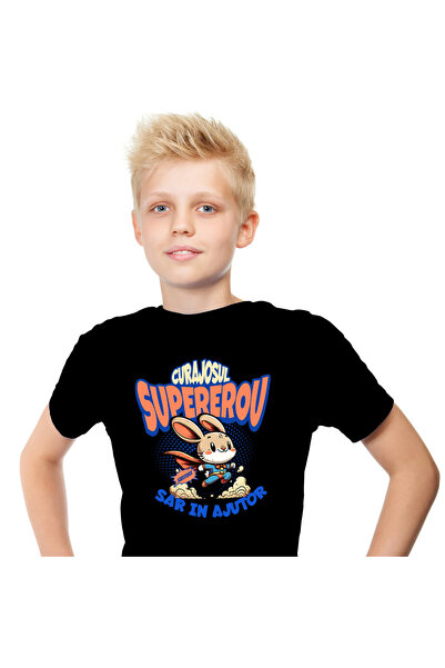 StoryGift Romania Tricou Copii cu Pisica Portocalie Ridicand Greutati Sala Su...