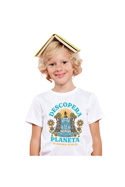 StoryGift Romania Tricou Copii cu Cascada Natura Aventura calator Pe Stanca P...