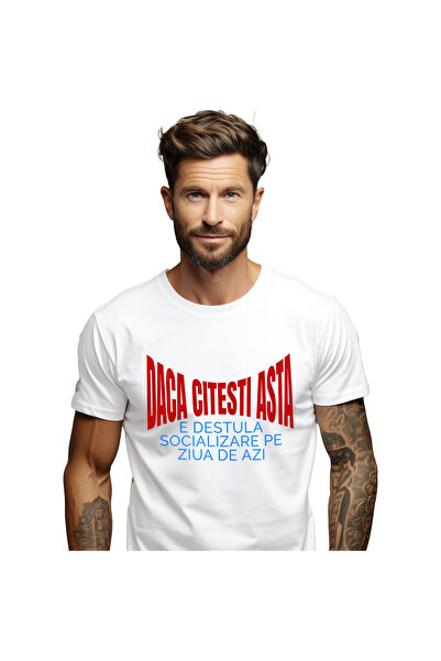 StoryGift Romania Tricou Barbati cu Iluzie Optica colorata Antoi Social, Anxi...