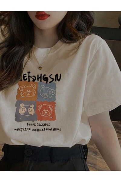 Viyalente Μπλουζάκι Oversize σε μπεζ 4 αρκουδάκι