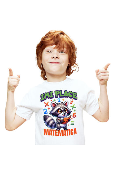 StoryGift Romania Tricou Copii cu Sconcs matematician numere carti scoala, ed...