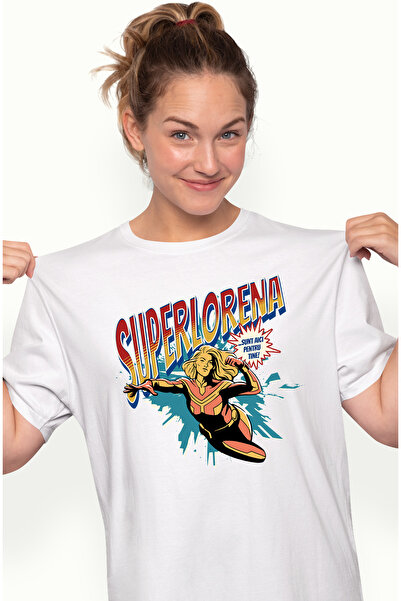 StoryGift Romania Tricou Femei Super Lorena, SuperErou Sunt Aici Pentru Tine, cu imprimeu pe Fata WHT_M