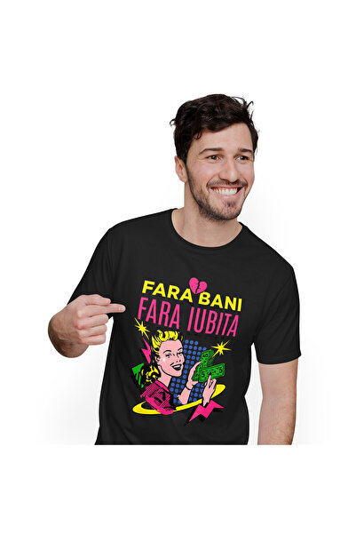 StoryGift Romania Tricou Barbati cu Femeie Retro Blonda Vesela numarand bancn...