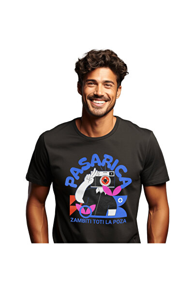 StoryGift Romania Tricou Barbati cu Cor Uman Aparat Foto Vintige Hobby Fotogr...