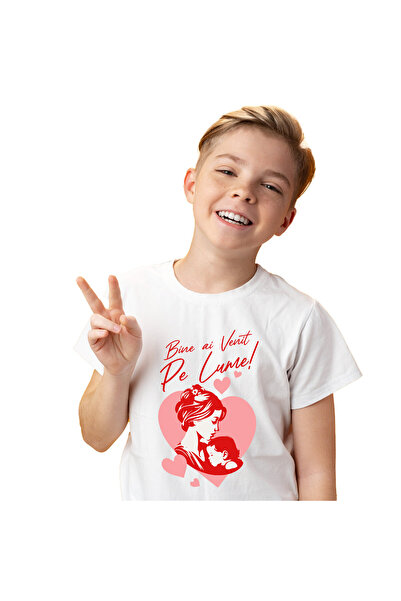 StoryGift Romania Tricou Copii cu Portret Mama Si Copil Dragoste Inima, Ziua ...