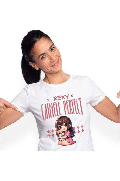 StoryGift Romania Tricou Femei cu Fata Stil asiatic iubitoare de caini, Anime...