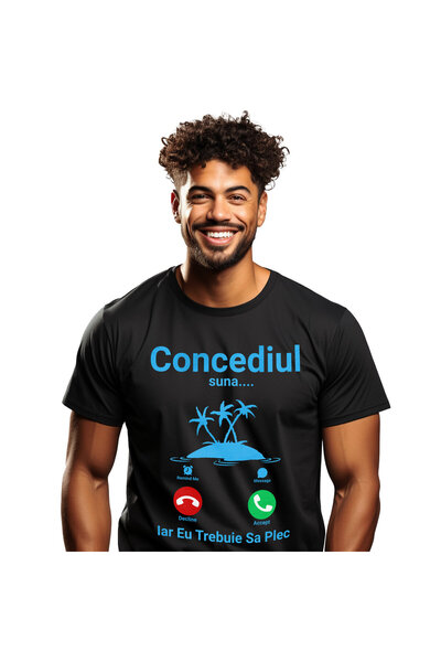 StoryGift Romania Tricou Barbati cu Apel Telefonic Insula Suna Trebuie Sa Ple...