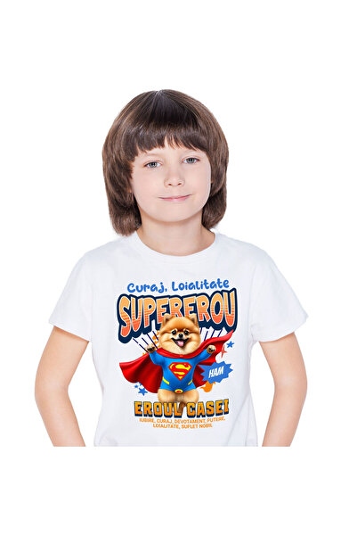 StoryGift Romania Tricou Copii cu Baiat Vesel Alergare Supereroi Personaje Ma...