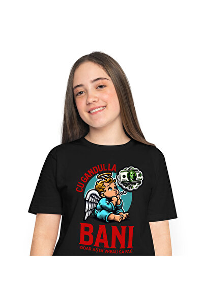 StoryGift Romania Tricou Femei cu Inger Bebelus cu Coroana Gandidu-se la banc...