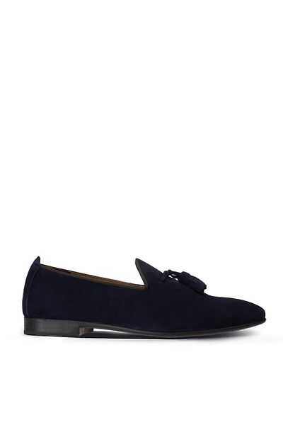 Deery Γνήσιο Loafer με φούντα από καστόρι Navy Blue