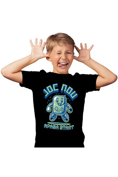StoryGift Romania Kids T-Shirt with Classic Vintage Gaming Controller Nostalgia, Digital World, Evolution, Black_6 YEARS