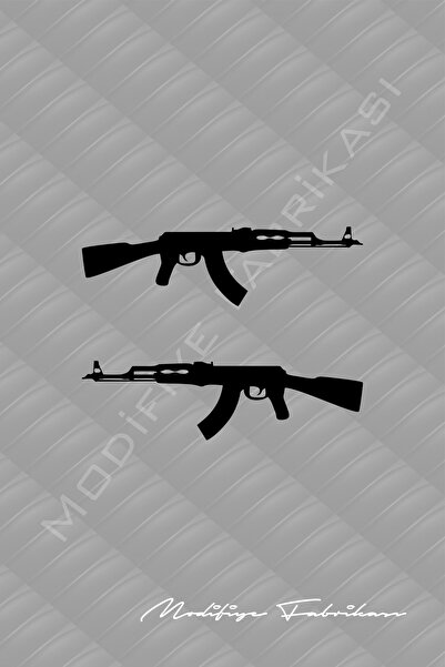 Modifiye Fabrikası Keleş Ak-47 Sticker Folyo - Siyah - 20 X 6 Cm | 2'li Set |