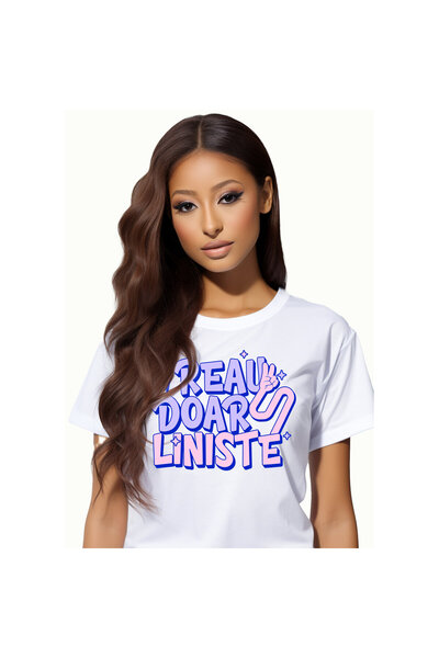 StoryGift Romania Tricou Femei cu Mesaj Haios Vreau Doar Liniste, Viata Relax...