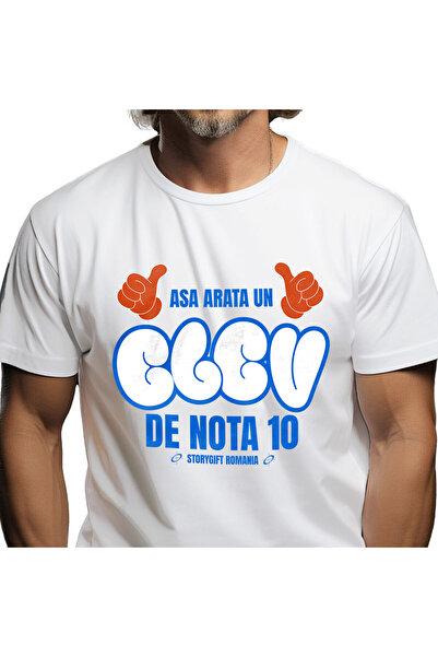 StoryGift Romania Tricou Barbati cu Maini Stil Mickey Mouse Scoala De Nota 10...