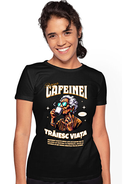 StoryGift Romania Tricou Femei Regina Cafeinei. Traiesc Viata bunica cool cu ...