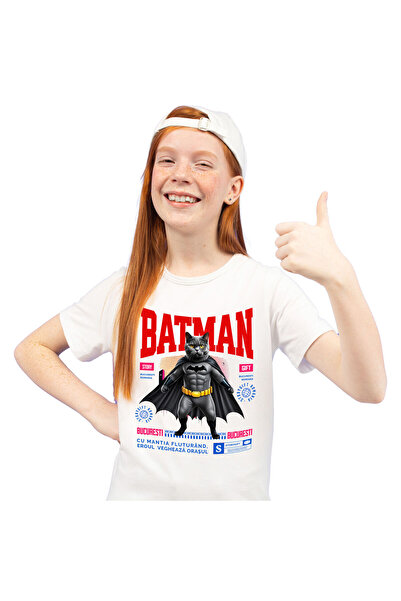 StoryGift Romania Tricou Copii cu Pisica Stil Tigru Sala Gantera Supereroi Pe...