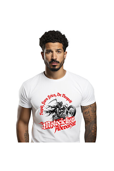 StoryGift Romania Tricou Barbati cu Moartea cu Coasa Si Pelerian Motor Film H...